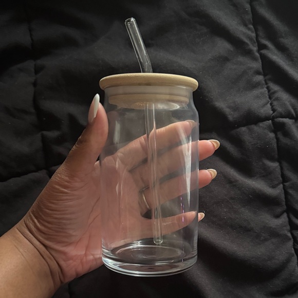 Glass Tumbler with Bamboo Lid - Picture 2 of 4